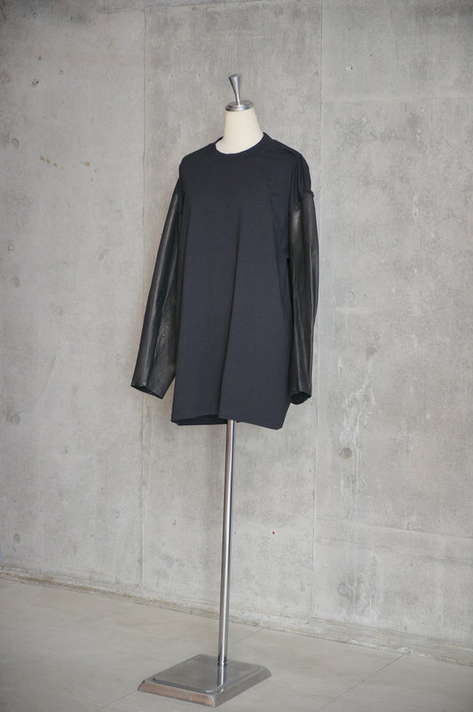 Leather long-sleeve T [ JJ008 ]